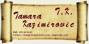 Tamara Kazimirović vizit kartica